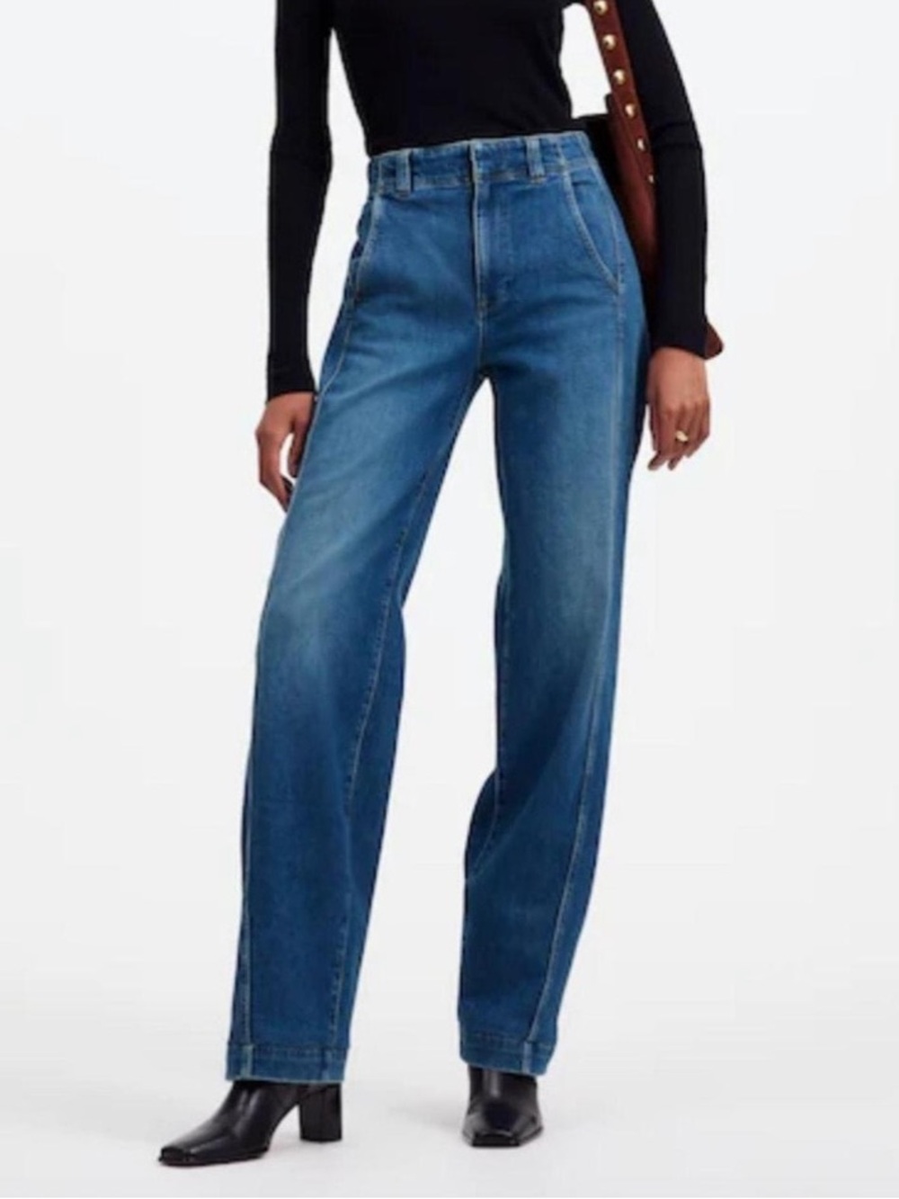 Madewell Medium Blue High-Rise Wide Leg Jeans